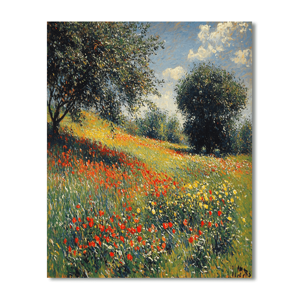 Claude Monet Inspired Impressionist Summer Meadow  Paint By Numbers