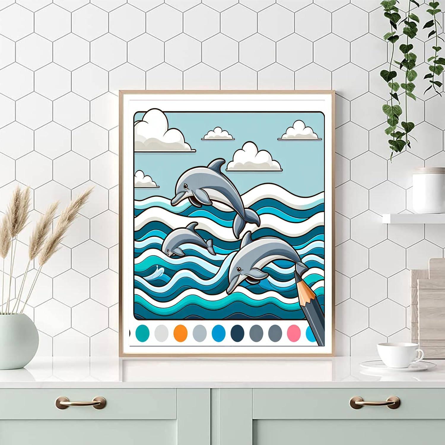 Dolphin Dance Paint By Numbers Art