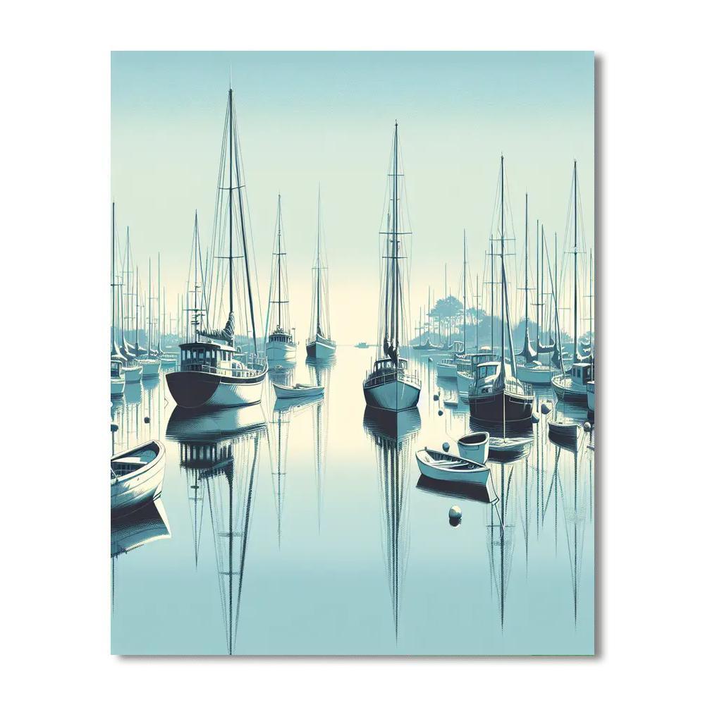 Tranquil Harbor View Paint By Number