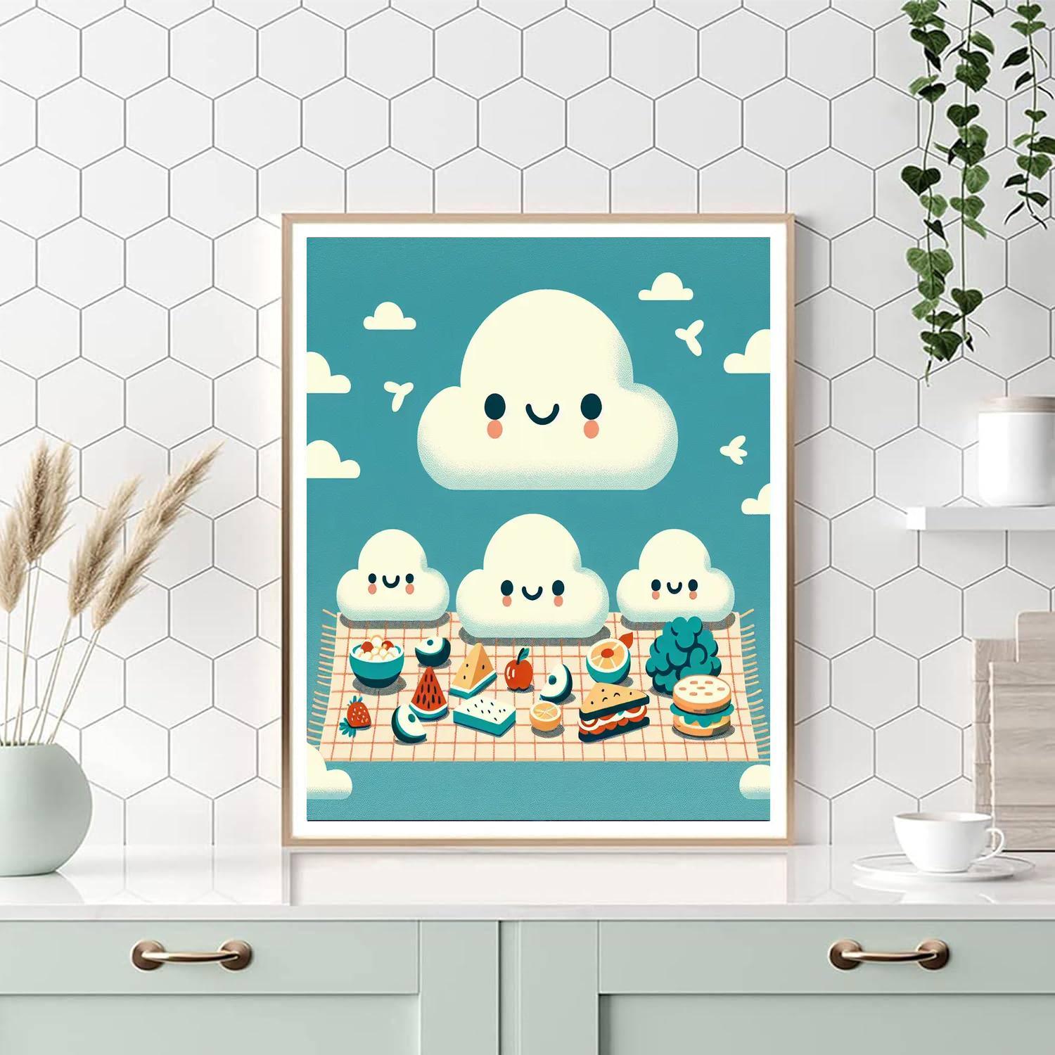 Fluffy Clouds Picnic Paint By Number