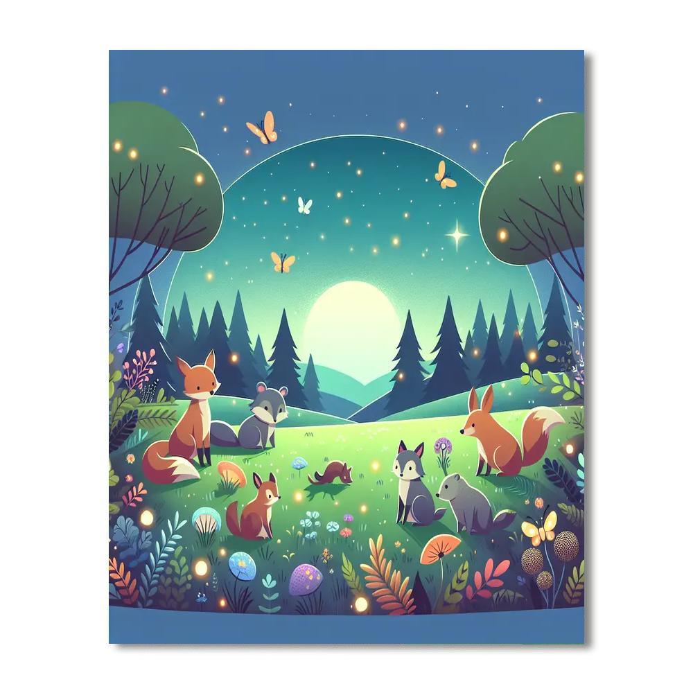 Magical Meadow Gathering Number Painting