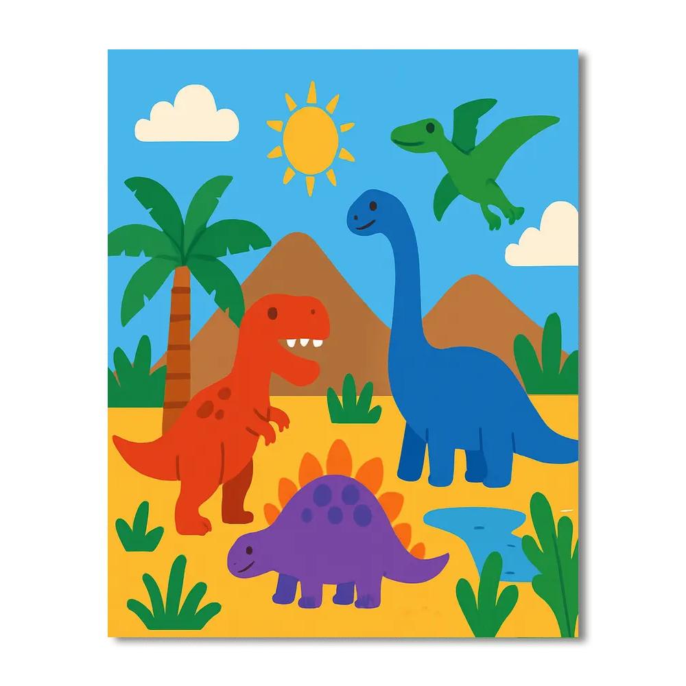 Colorful Dino Discovery Paint By Numbers Kits