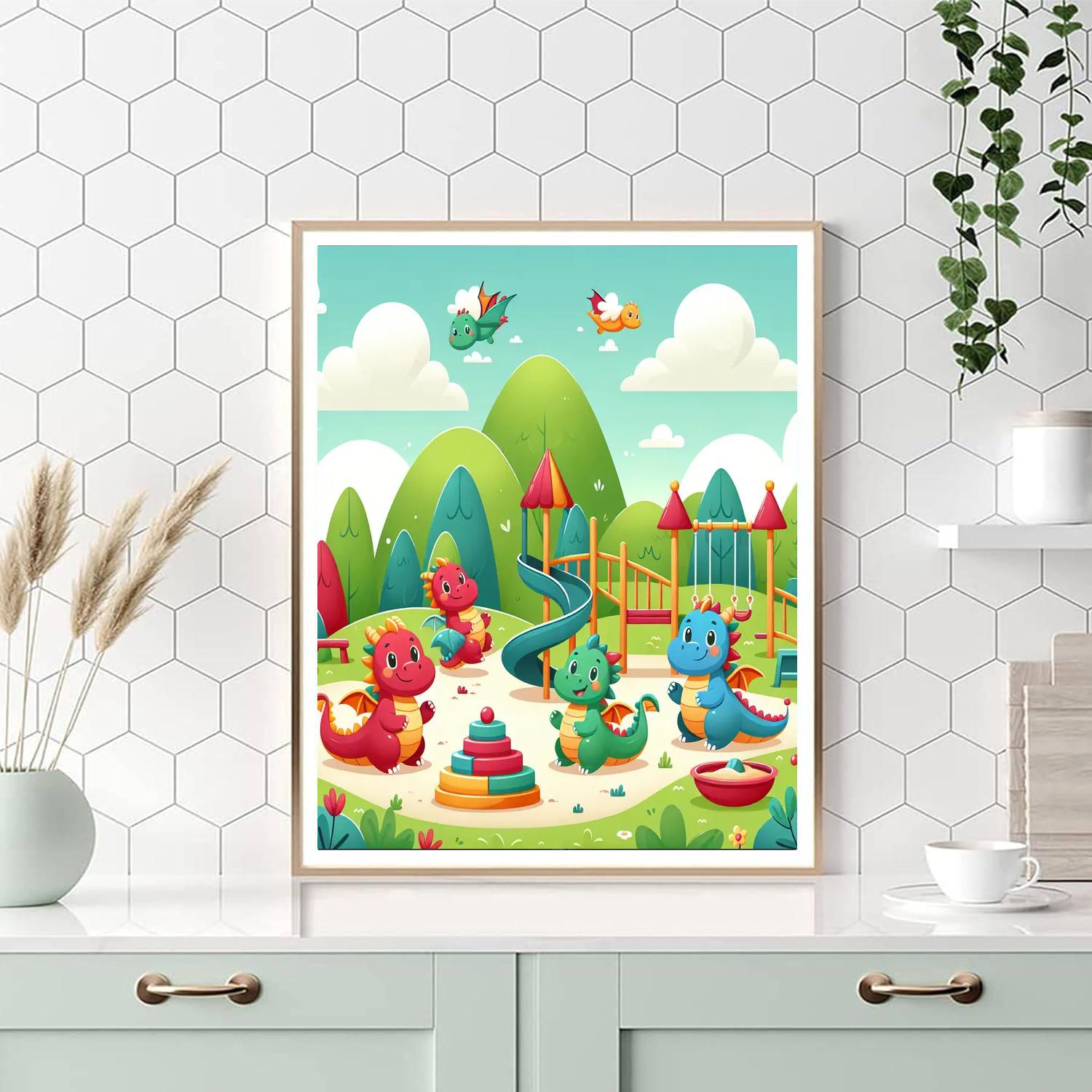 Happy Dragon Playground Paint By Number