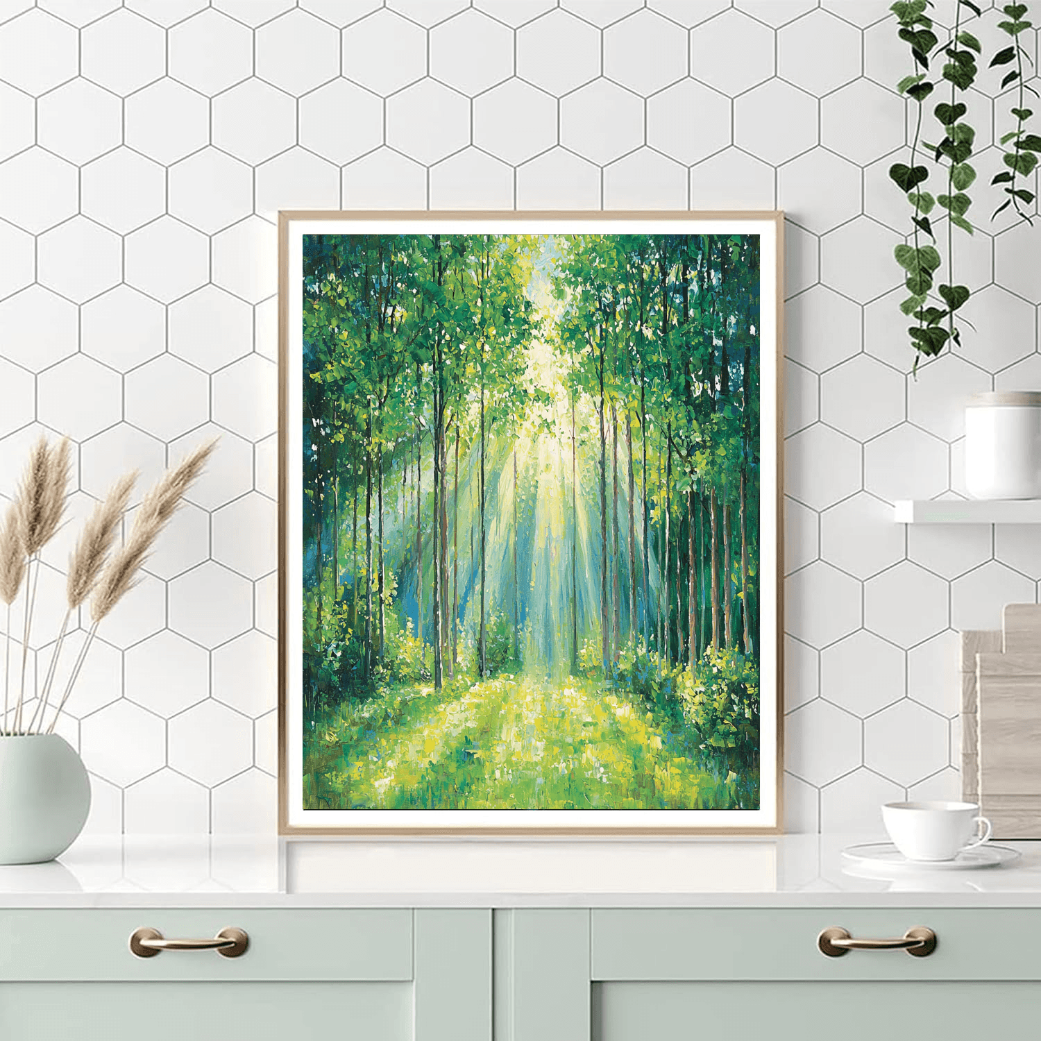 Claude Monet Inspired Sunlit Forest Retreat  Paint By Numbers Kits