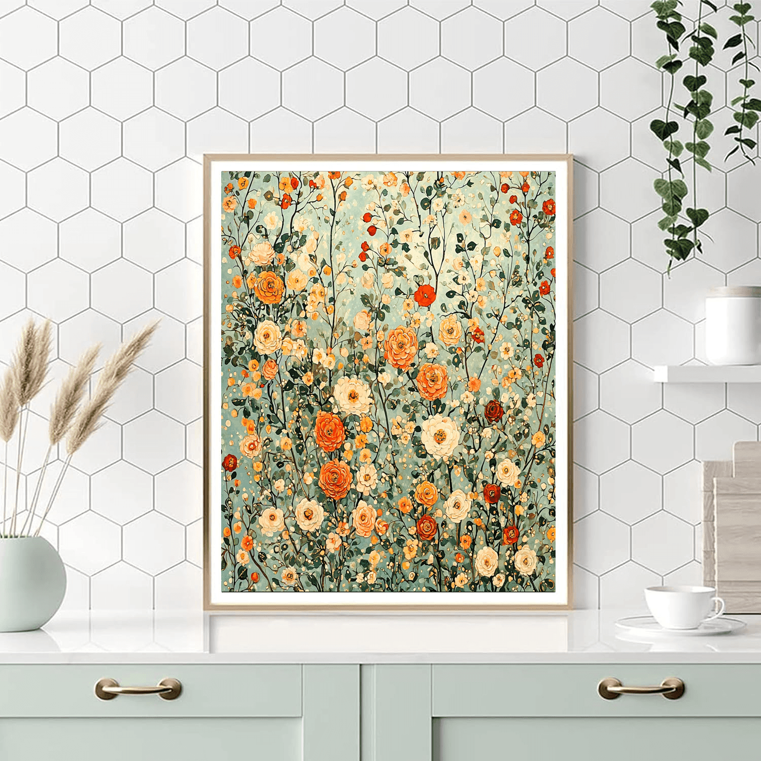 Gustav Klimt Inspired Elegant Floral Fusion  Paint By Numbers