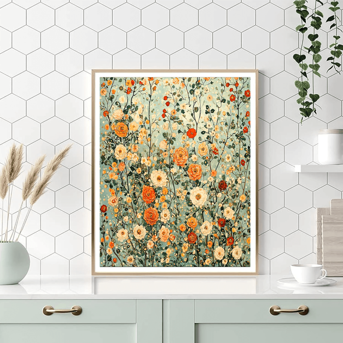 Gustav Klimt Inspired Elegant Floral Fusion  Paint By Numbers