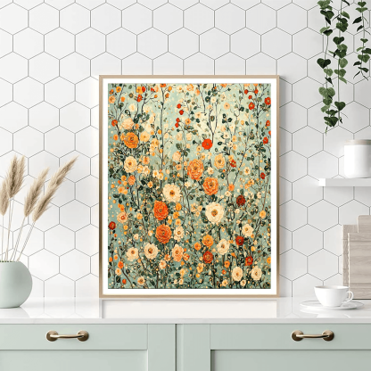 Gustav Klimt Inspired Elegant Floral Fusion  Paint By Numbers