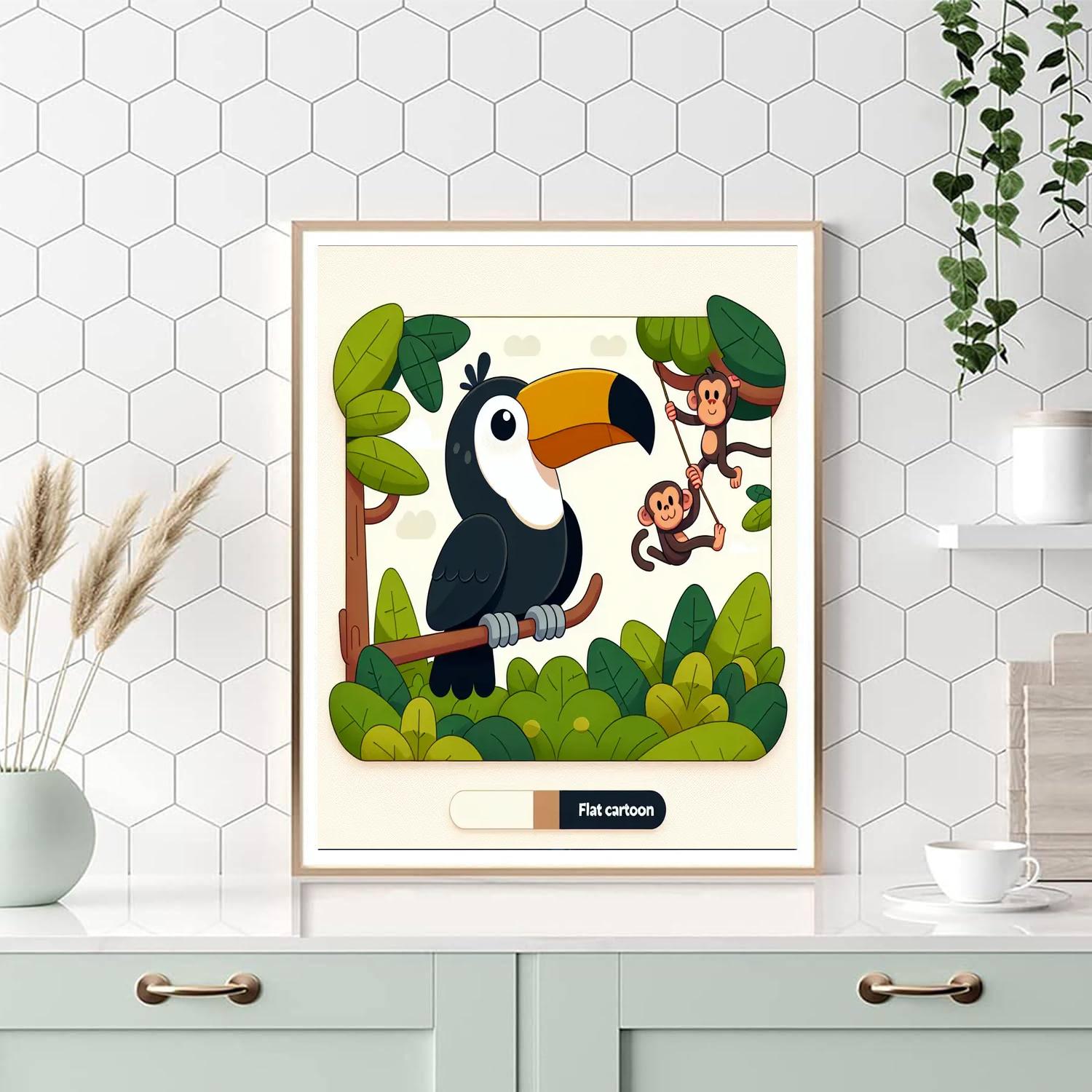 Colorful Jungle Animals Paint By Number