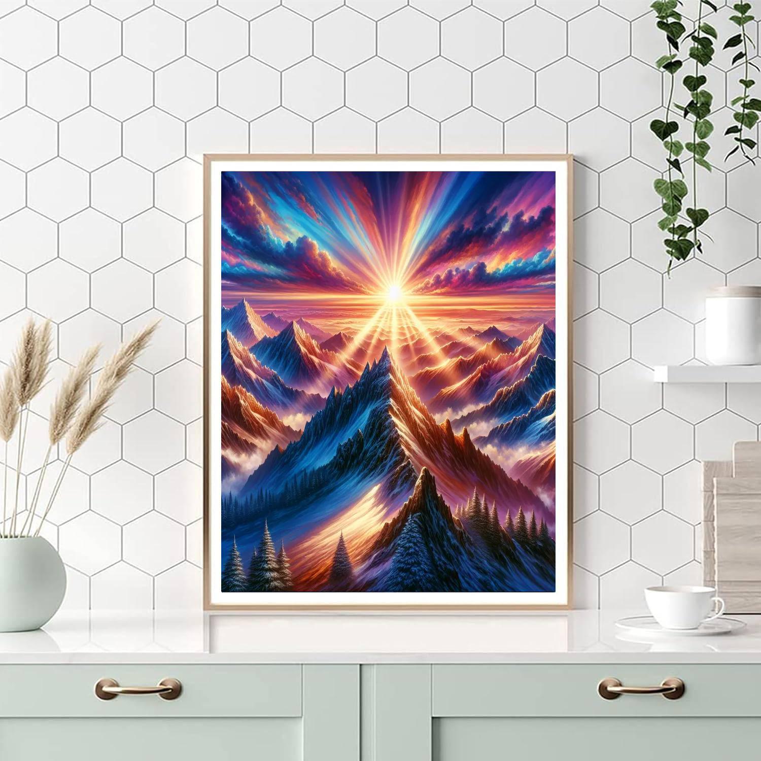 Glorious Mountain Sunrise Paint By Color