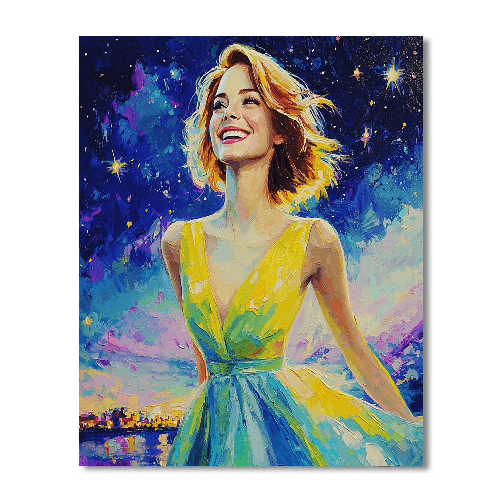 Emma Stone: Illuminating Hearts With Stardust Charm Paint By Numbers Art