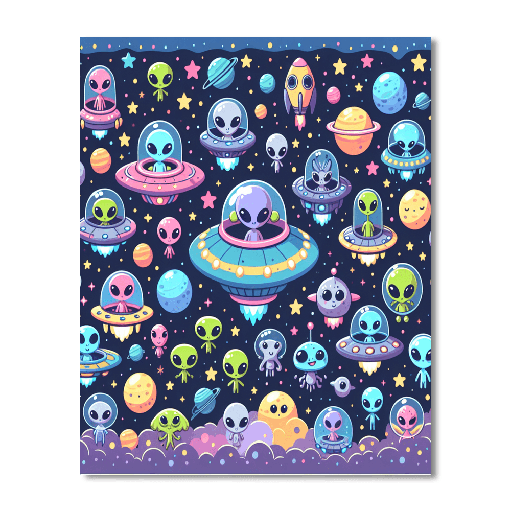 Silly Space Adventure Number Painting