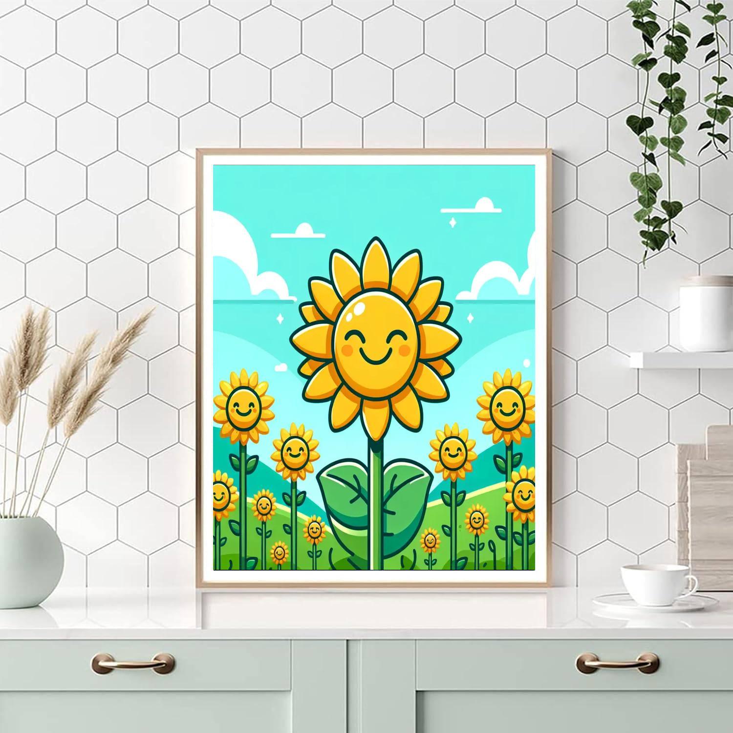 Charming Sunflower Smiles Paint By Color