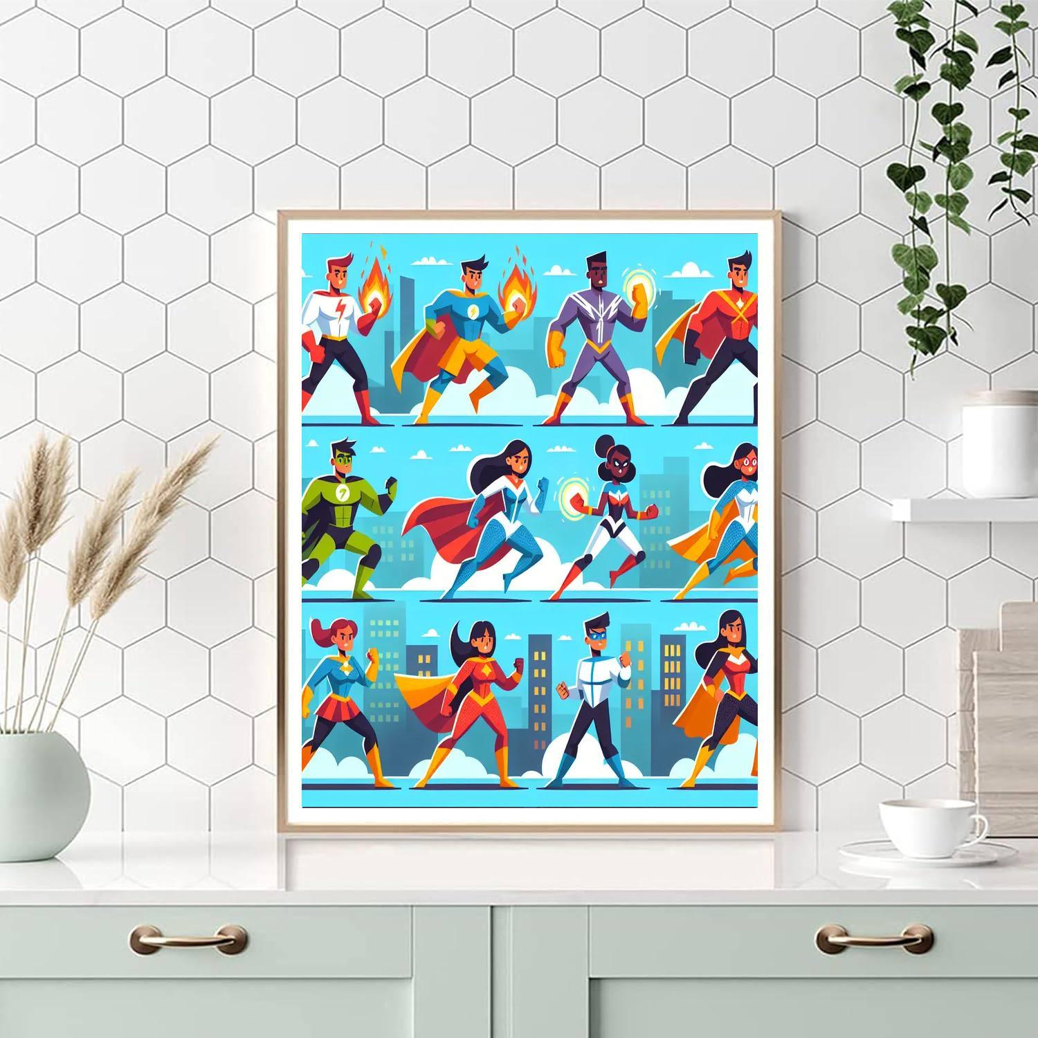 Creative Superheroes Numbered Painting Kits
