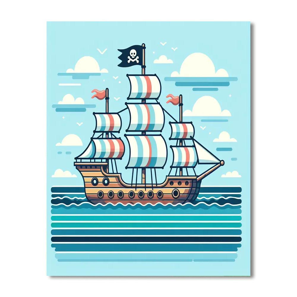 Sailing With The Brave Pirate Numbered Painting Kits
