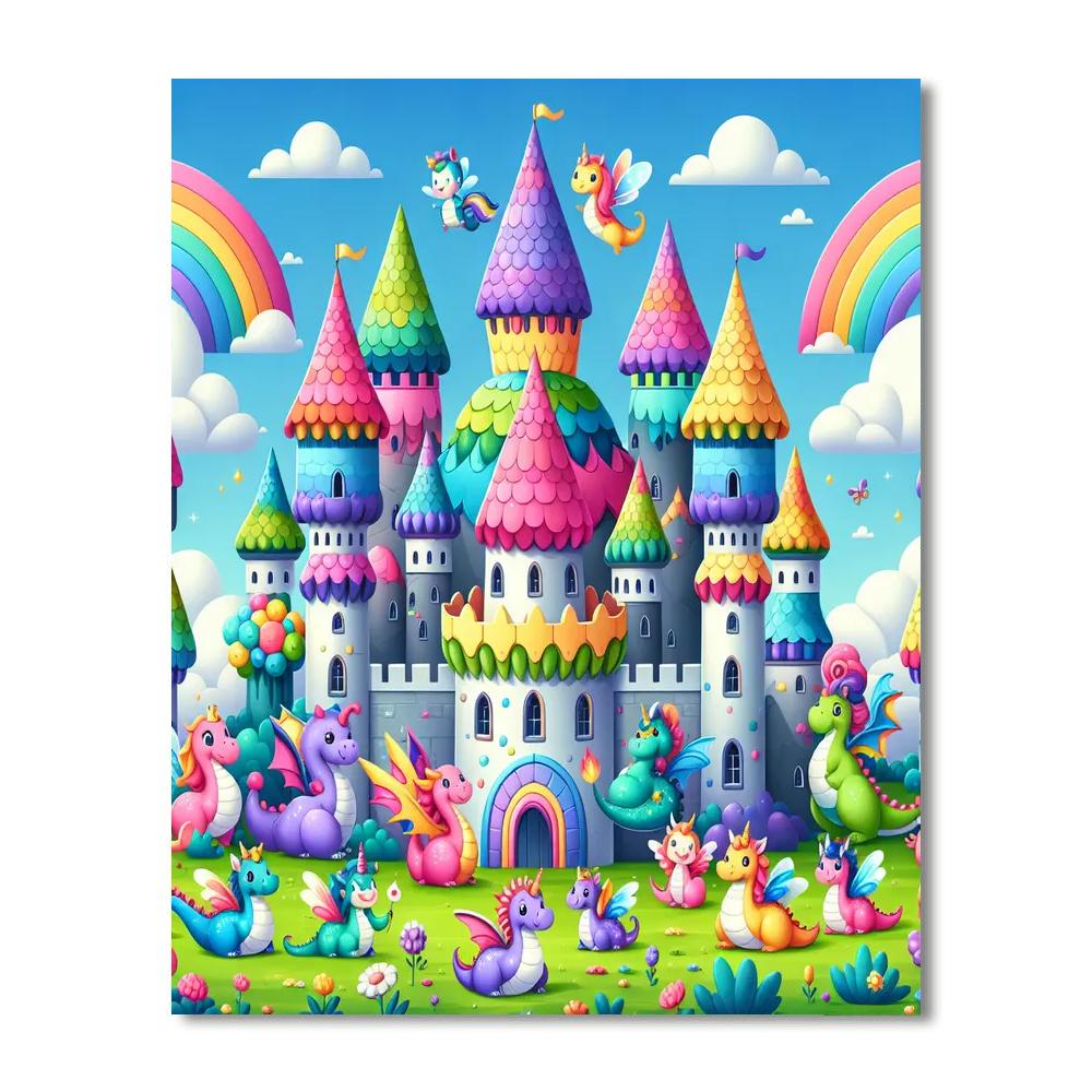 Charming Castle Realm Paint By Numbers