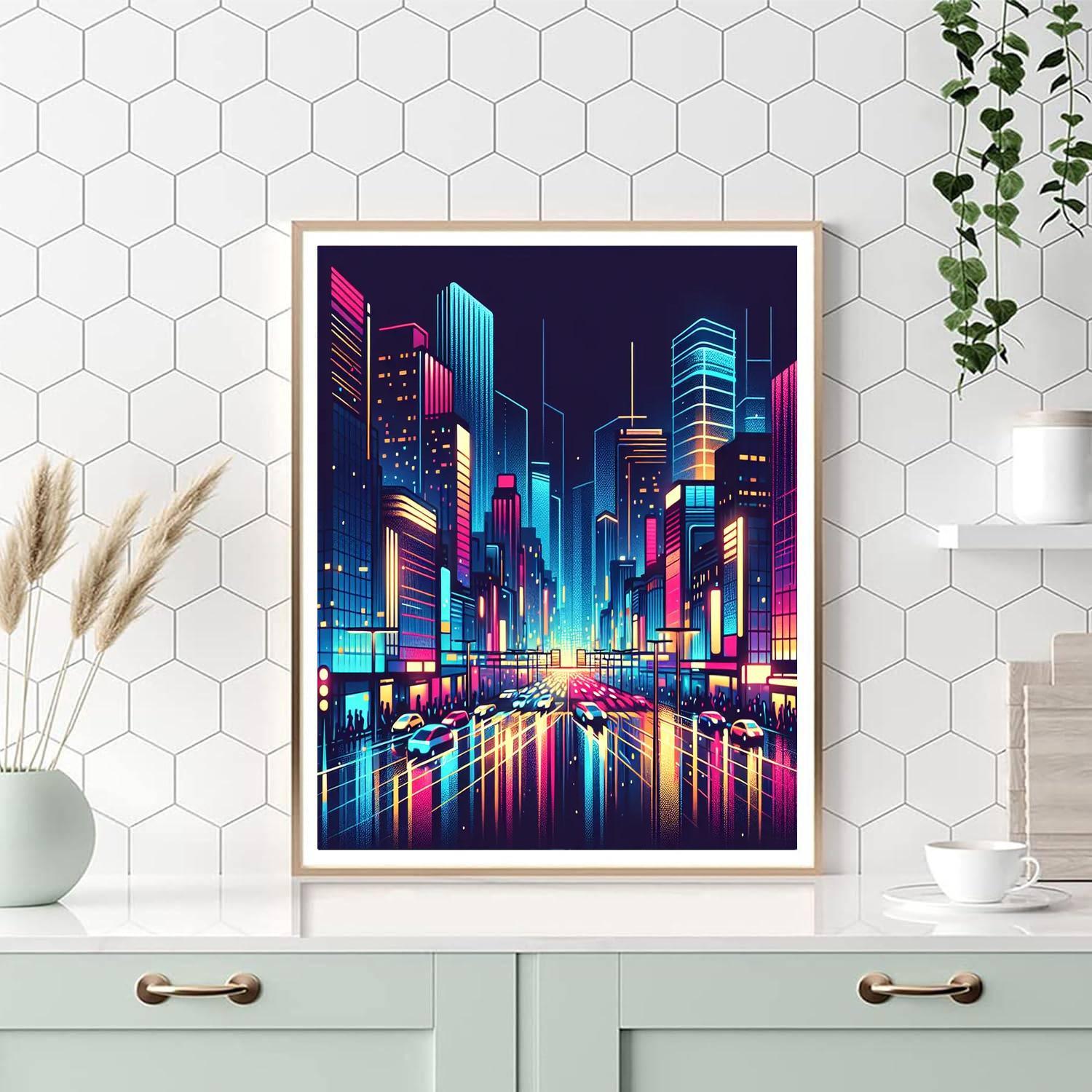Urban Nightscape Symphony Paint By Numbers Art