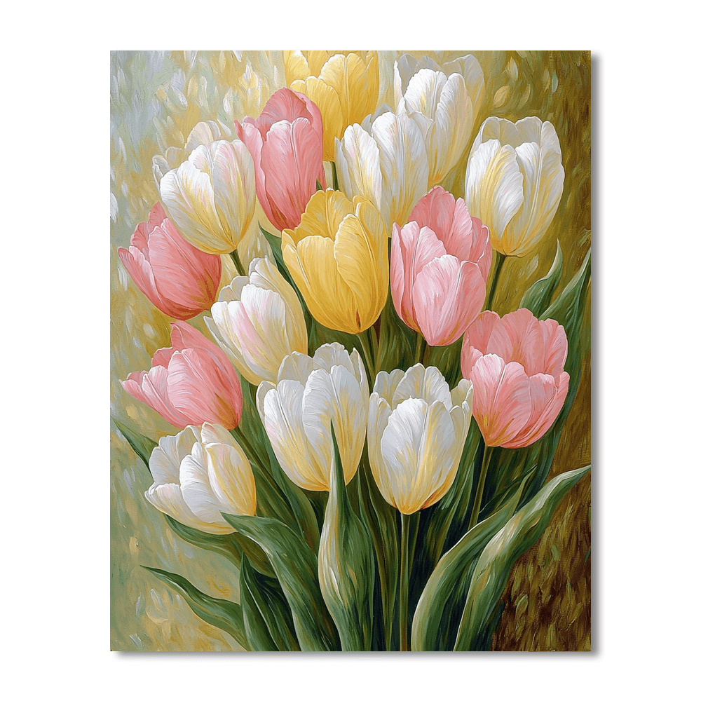 Renoir Inspired Timeless Tulips  DIY Paint By Numbers