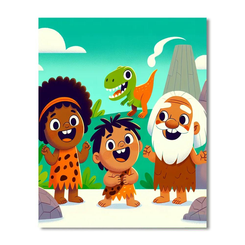Prehistoric Caveman Fun Paint By Numbers