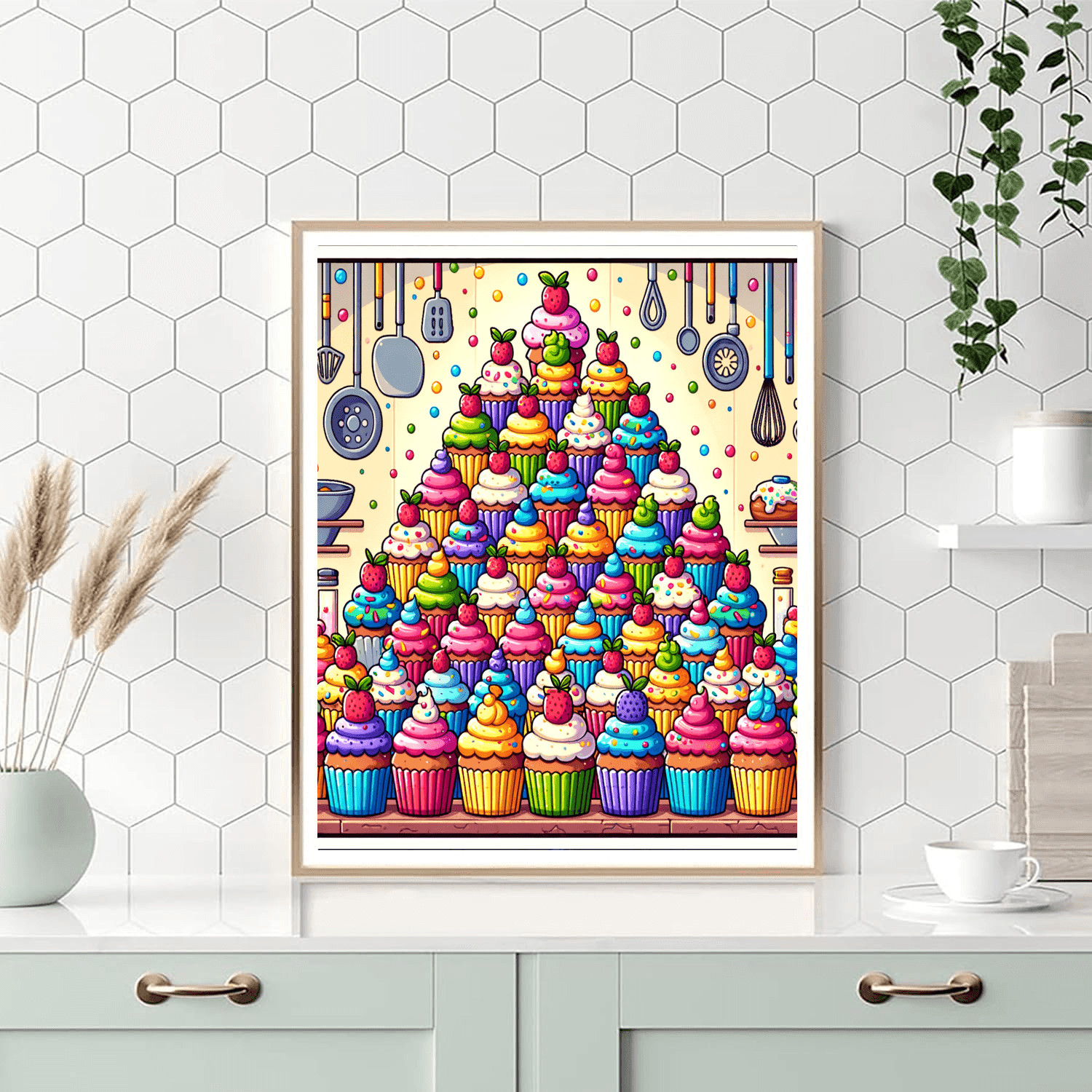 Cheery Cupcake Bakery Paint By Number