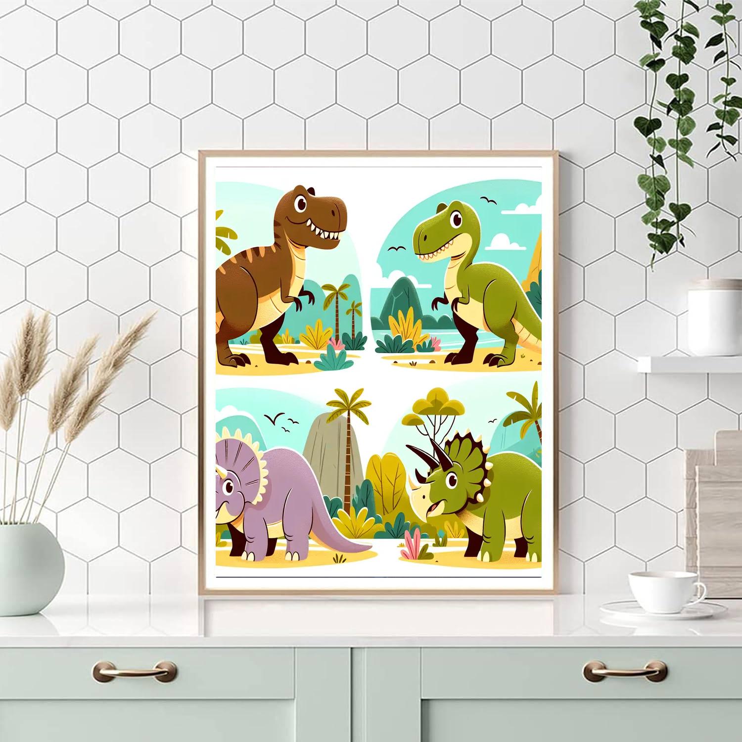 Prehistoric Dinosaurs Paint By Numbers Art