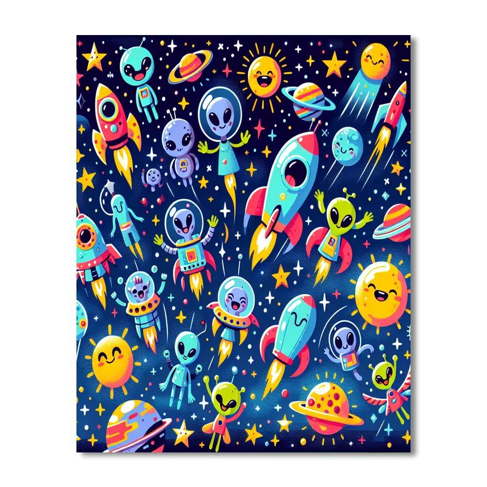 Fantastic Space Voyage Paint By Numbers