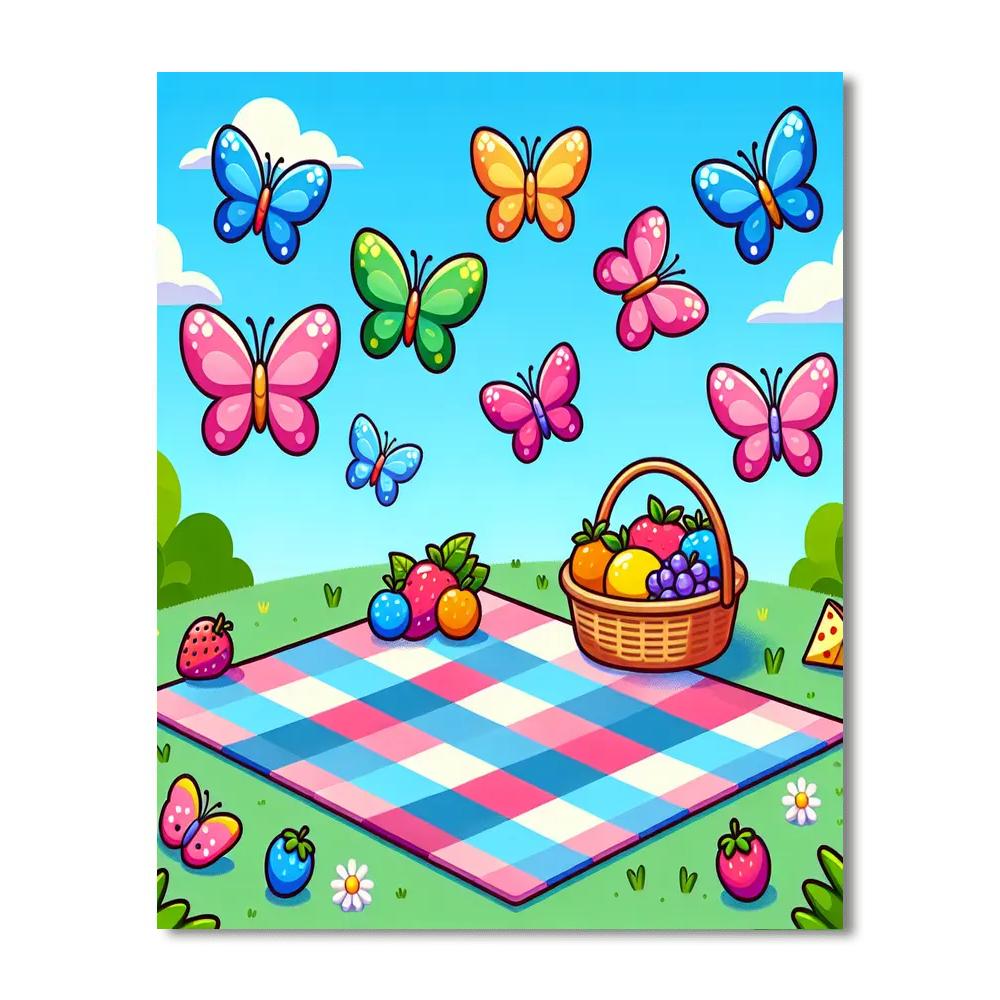 Butterfly Picnic Delight Paint By Numbers
