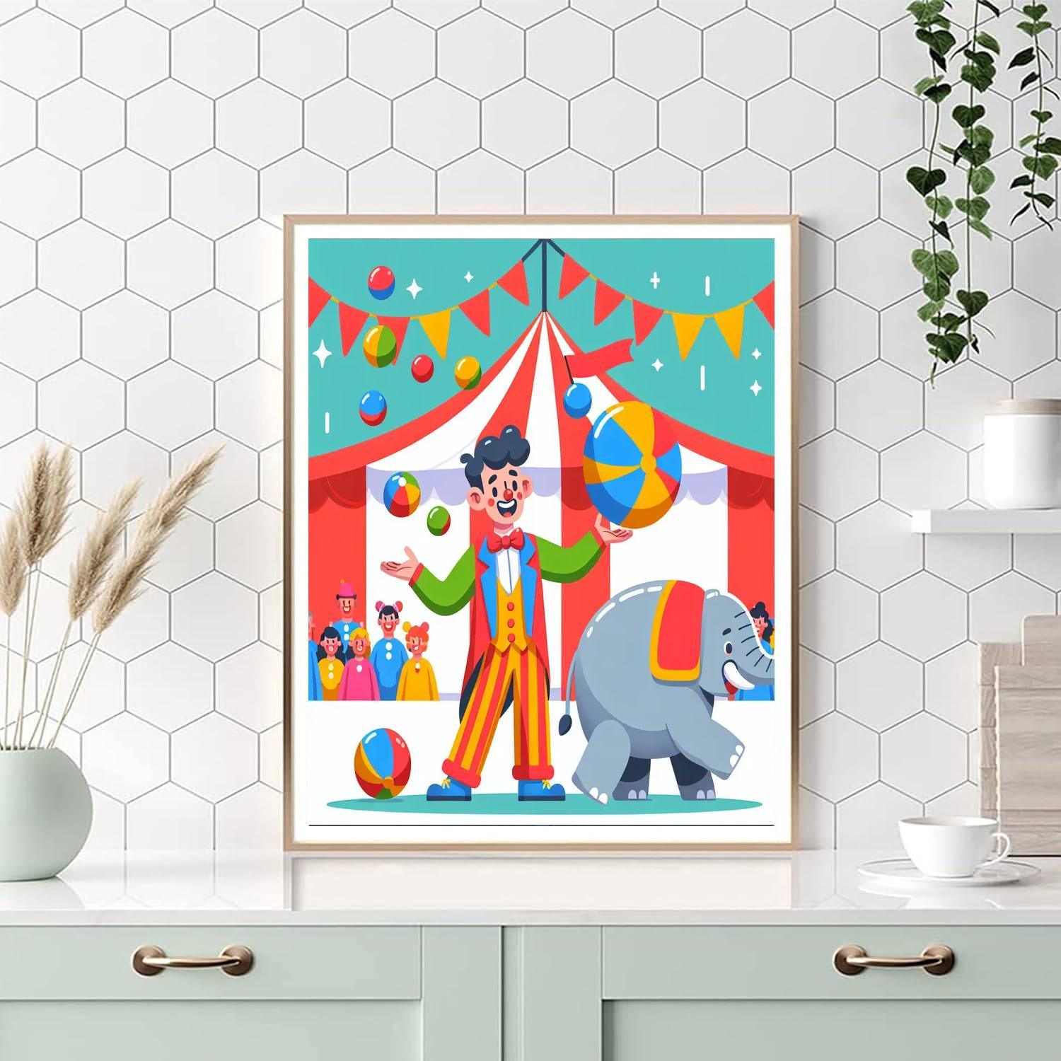 Silly Circus Fun Painting Number Kit