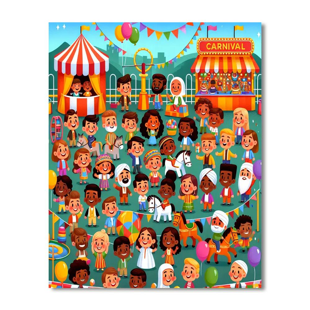 Cheery Carnival Fun Paint By Numbers Art