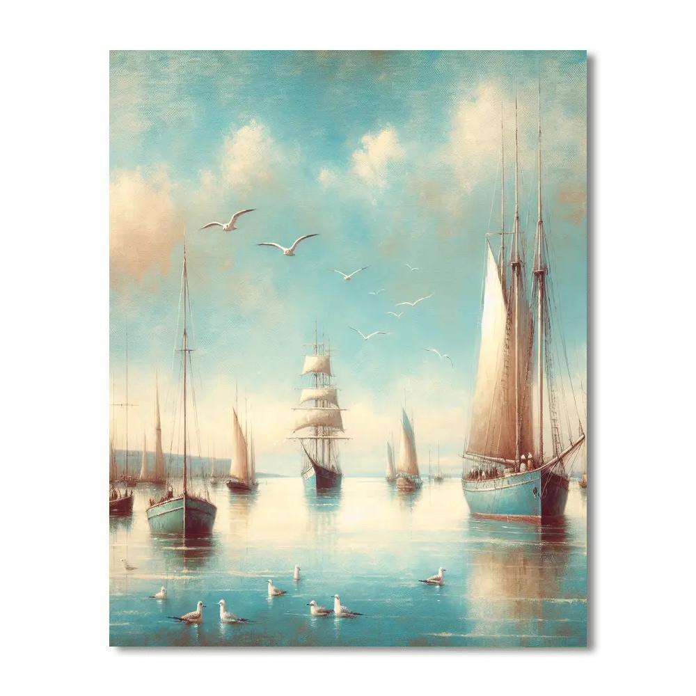 Vintage Coastal Charm Painting By Numbers Kit
