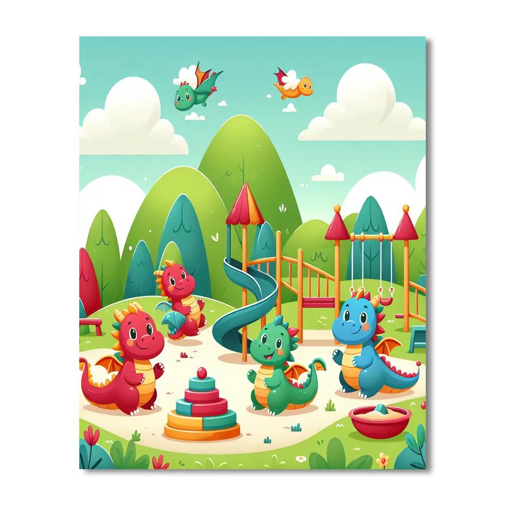 Happy Dragon Playground Paint By Number