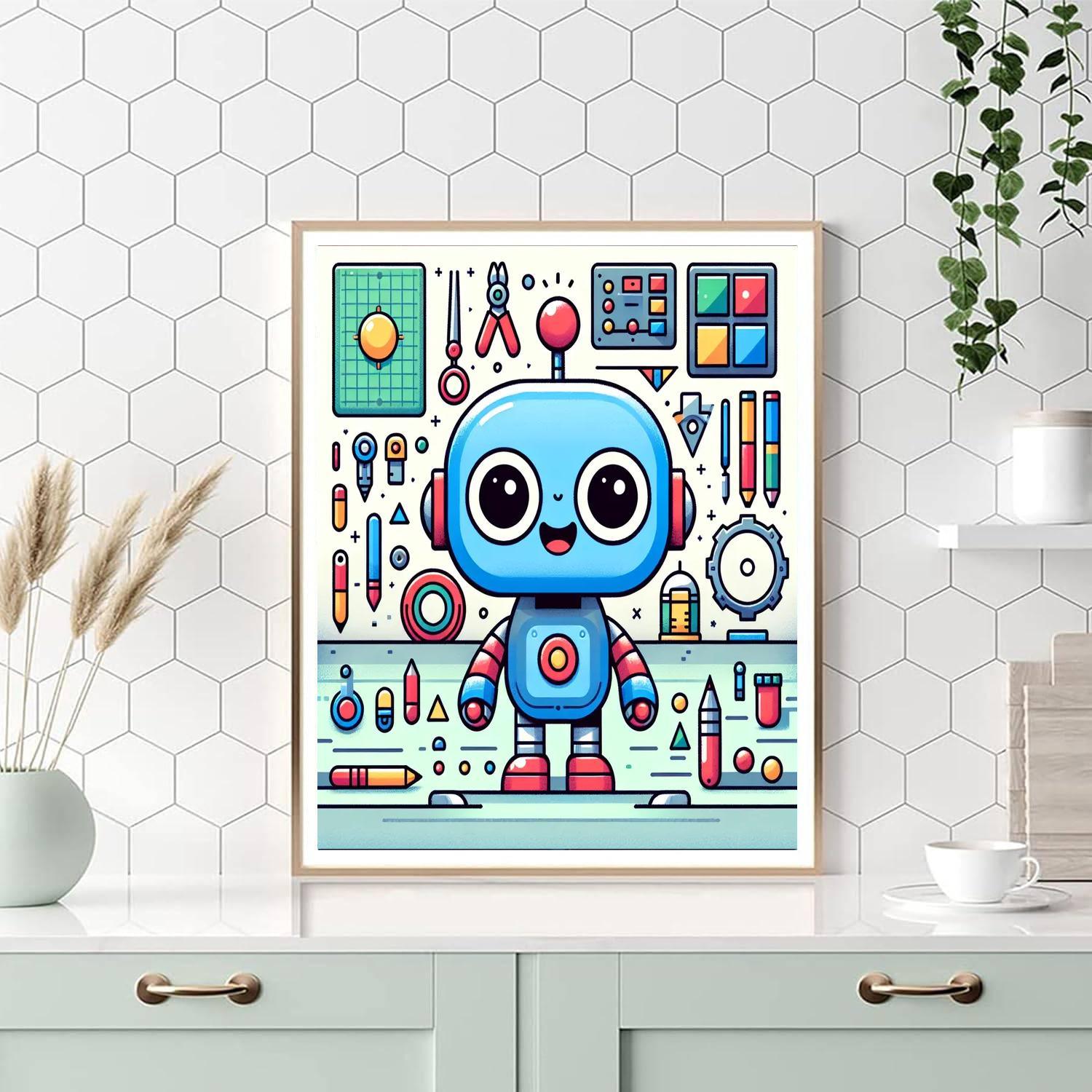 Energetic Robot Paint By Numbers Art