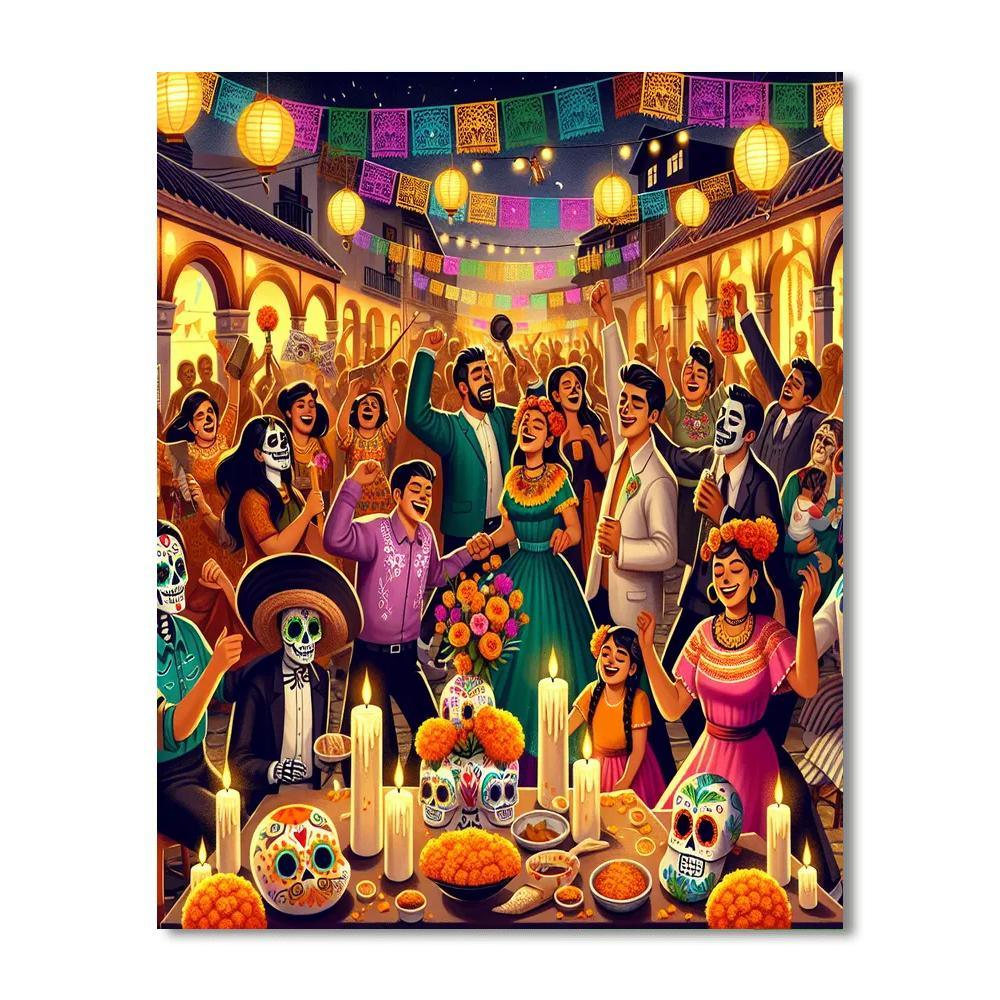 Noche De Muertos - Mexico City DIY Paint By Numbers