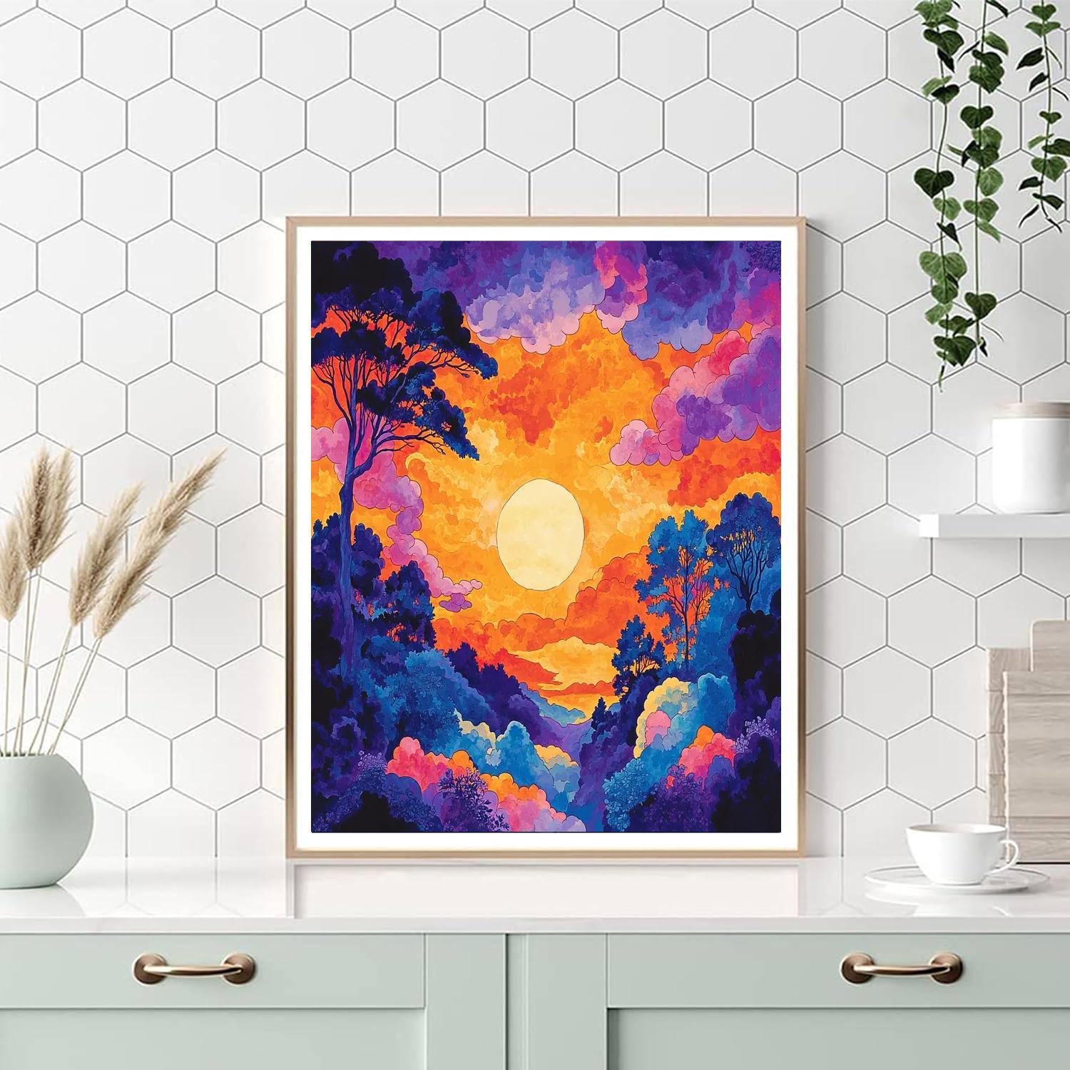 Marc Chagall Inspired Surreal Sunset  DIY Paint By Numbers