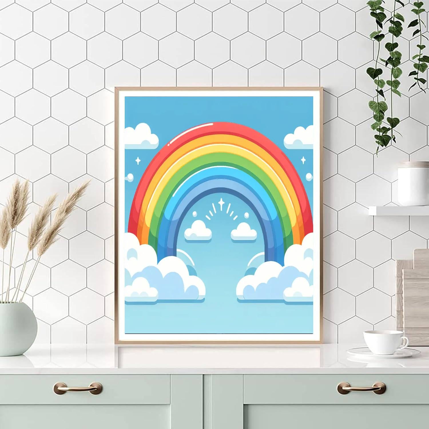 Colorful Rainbow Skies Numbered Painting Kits