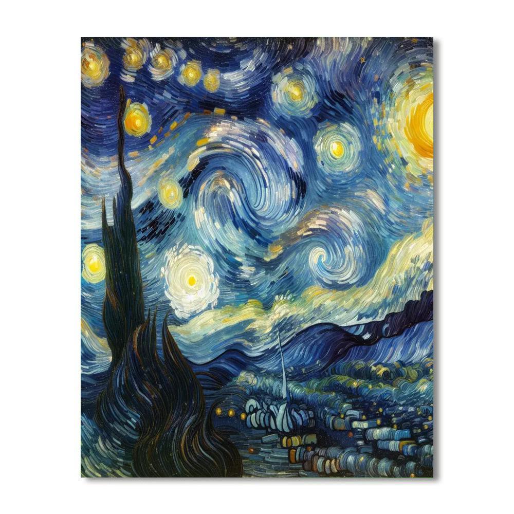 Van Gogh's Starry Night Reverie Number Painting