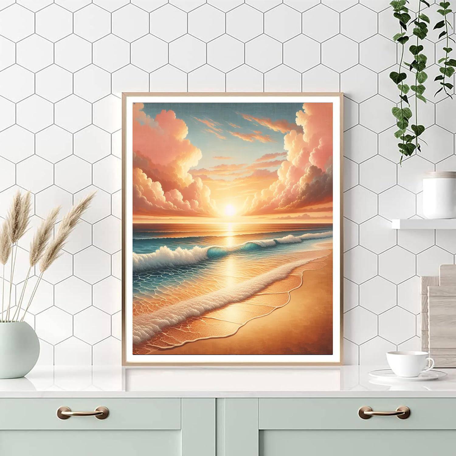 Enchanting Sunset Beach Paint By Numbers Art