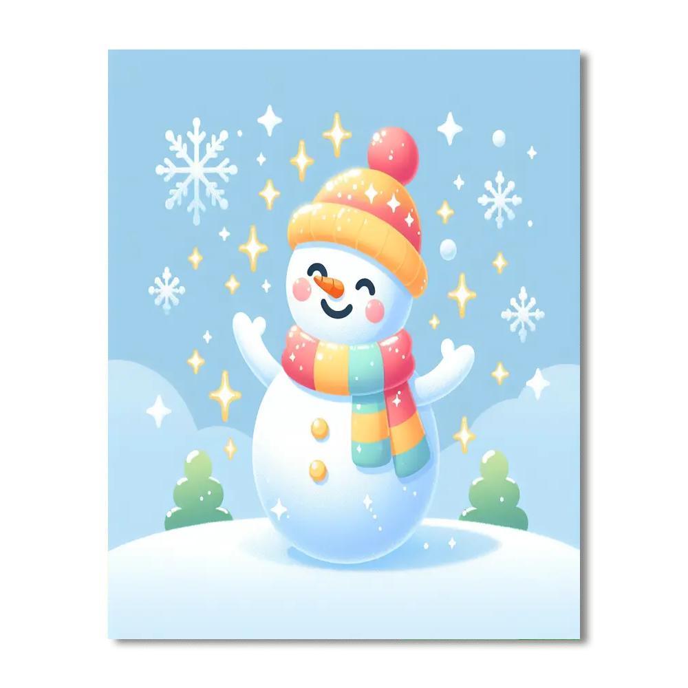 Glittery Snowman Painting By Numbers Kit