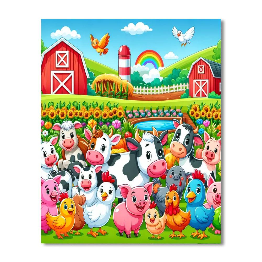 Delightful Animal Farm Painting By Numbers Kit