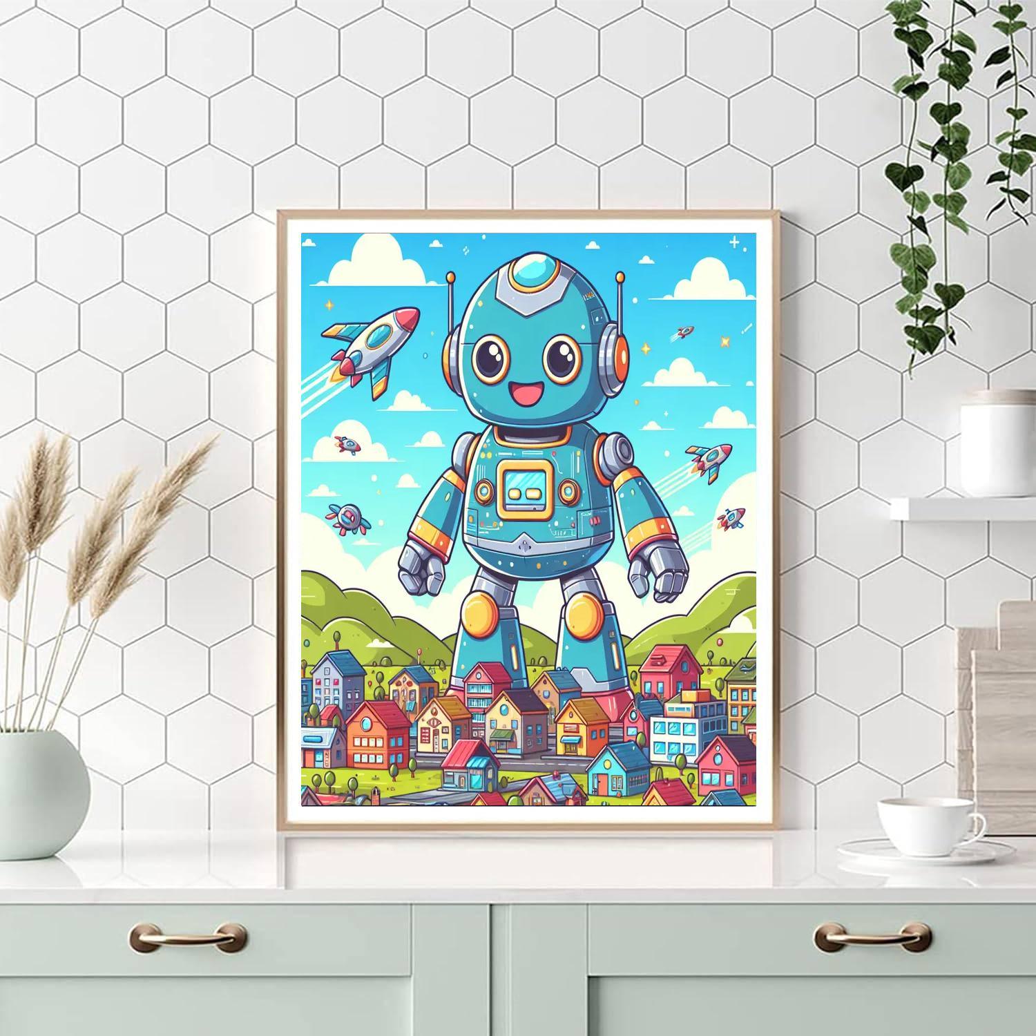 Gigantic Robot Adventure DIY Paint By Numbers