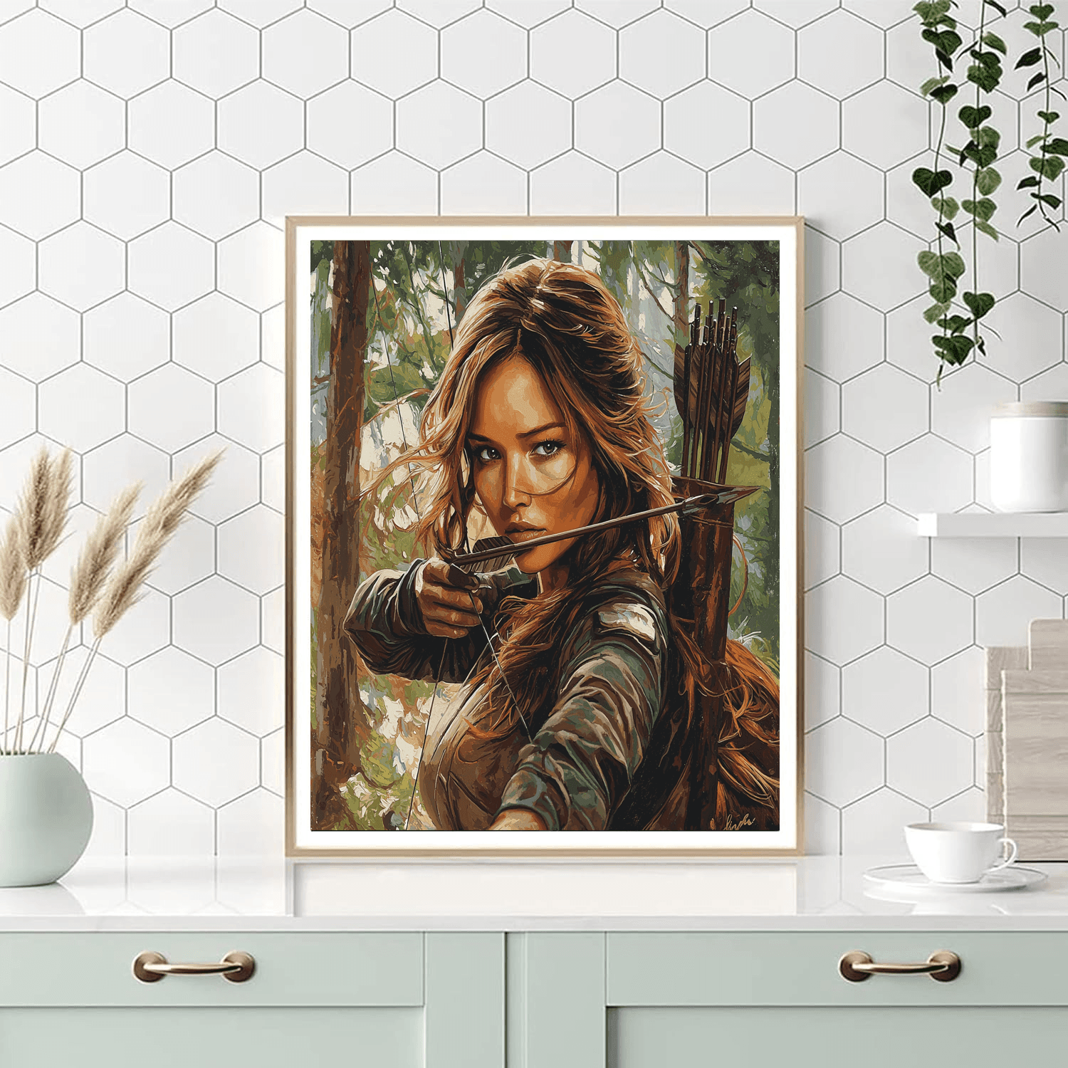 Jennifer Lawrence: The Fierce Flame Of Katniss Everdeen DIY Paint By Numbers