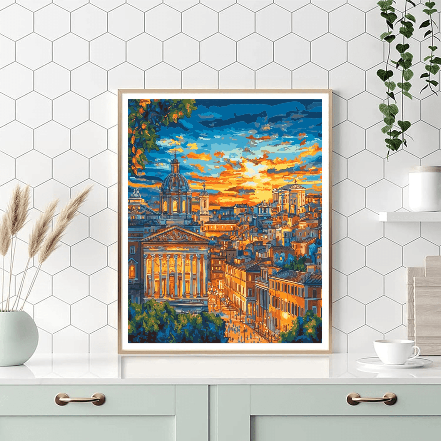 Raphael Inspired Renaissance City Twilight  Paint By Numbers Kits