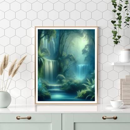 Whispering Waterfall Dream Number Painting