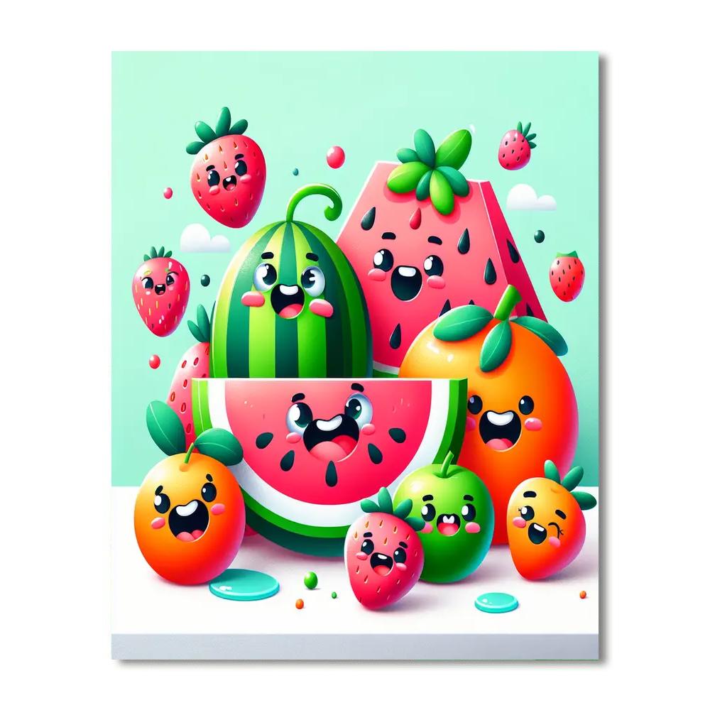 Colorful Summer Fruits DIY Paint By Numbers