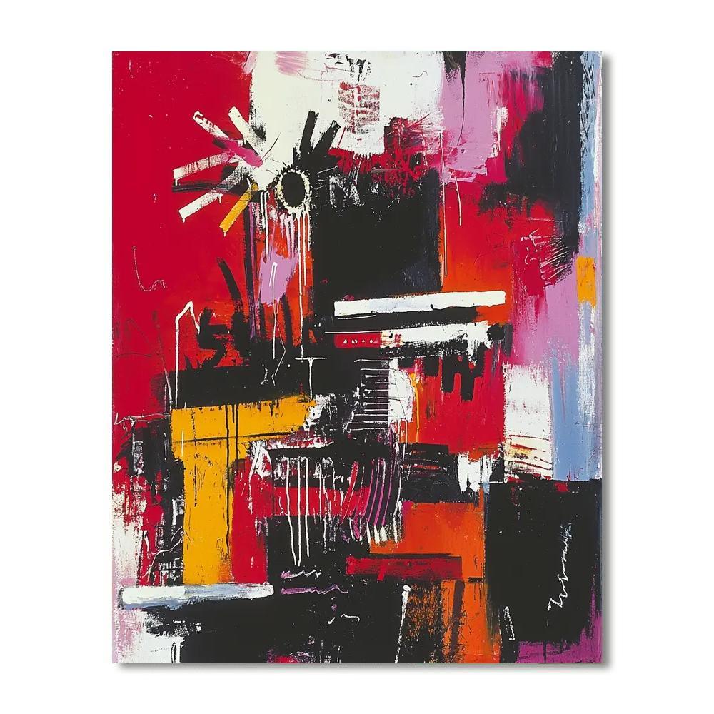 Jean-Michel Basquiat Inspired Symphony Of Chaos  Painting By Numbers Kit