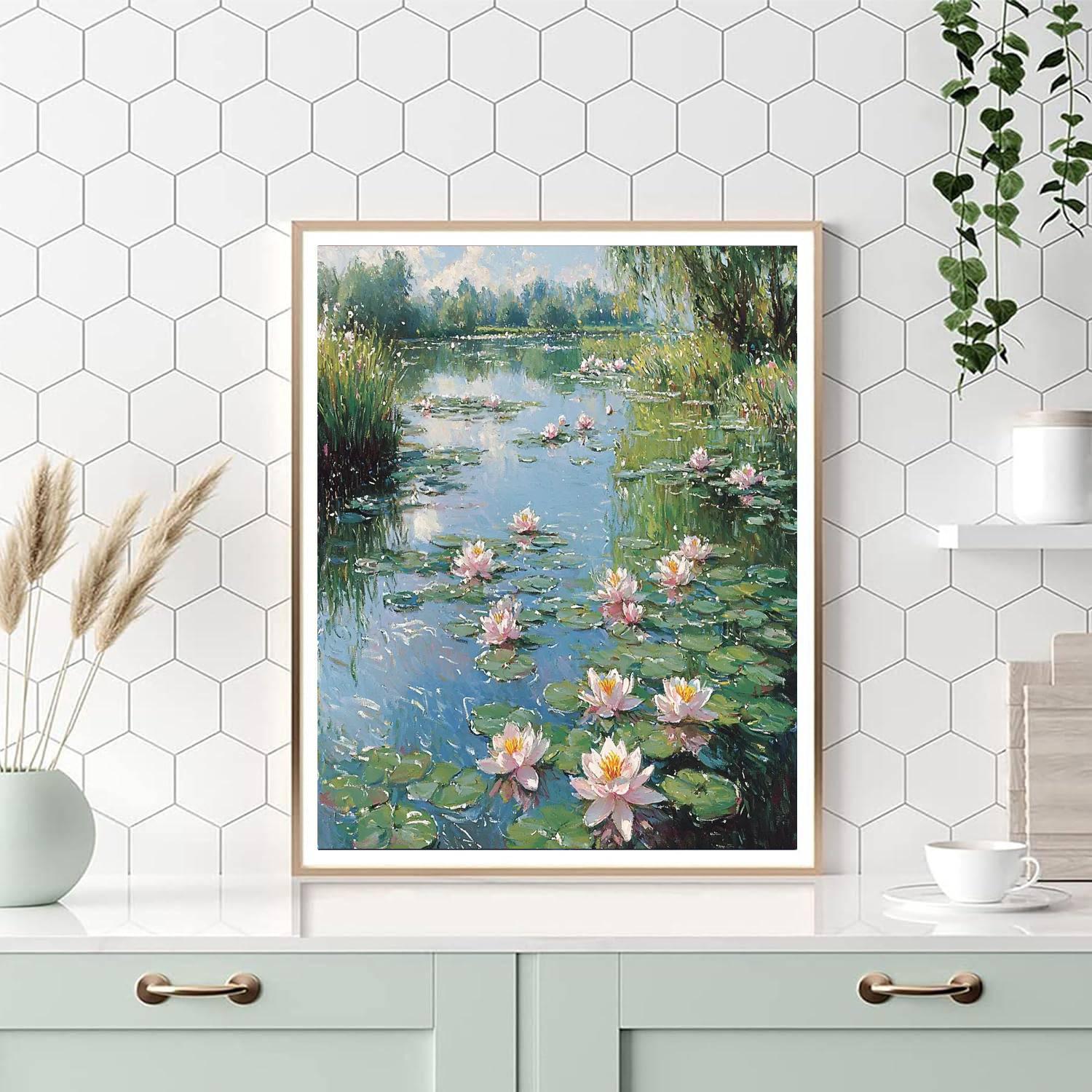 Claude Monet Inspired Floating Garden  Paint By Numbers