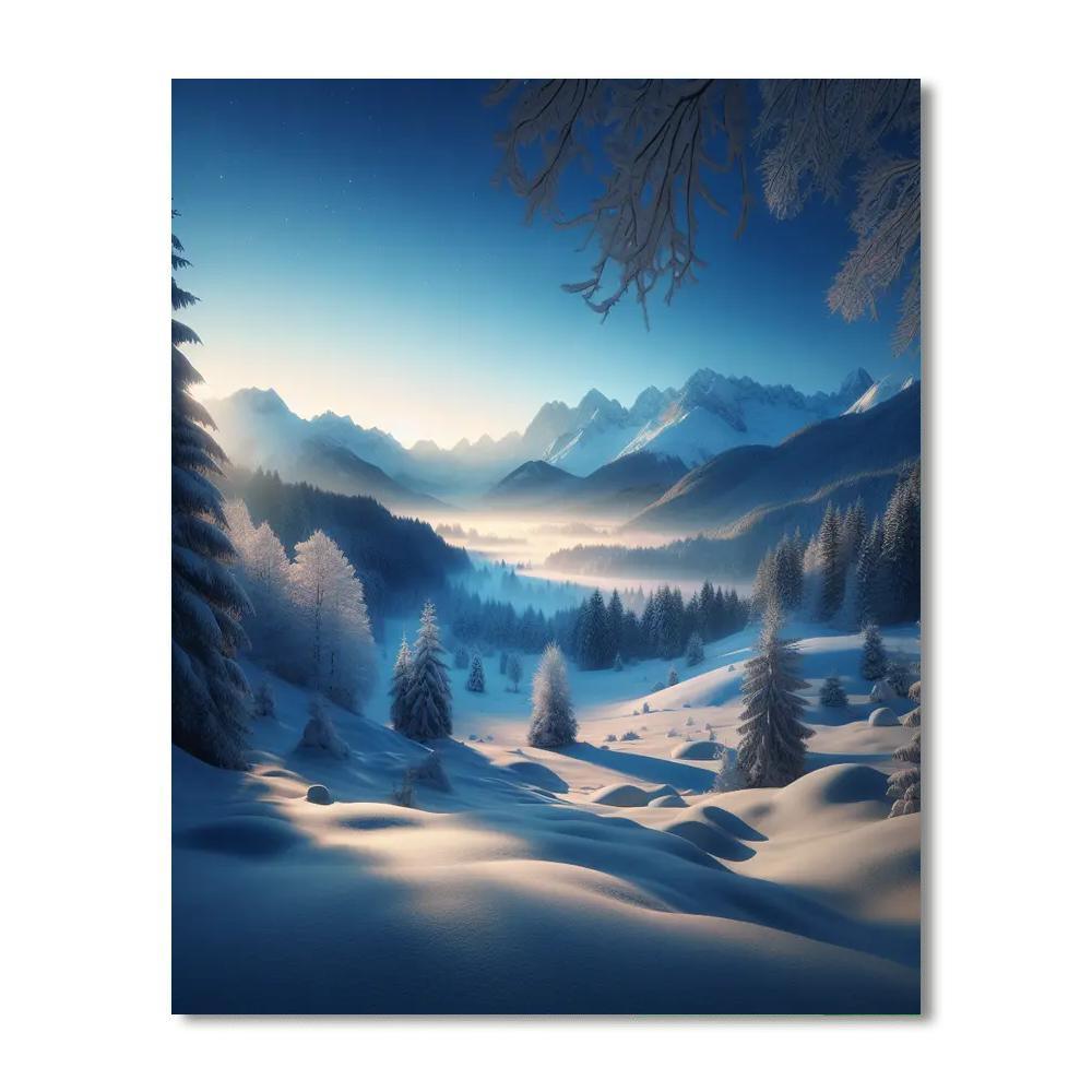 Snowy Alpine Morning Numbered Painting Kits