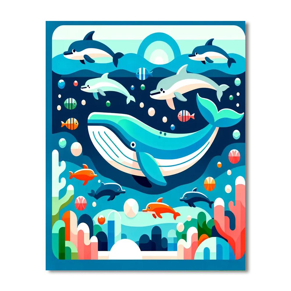 Whale's Oceanic Journey Paint By Number