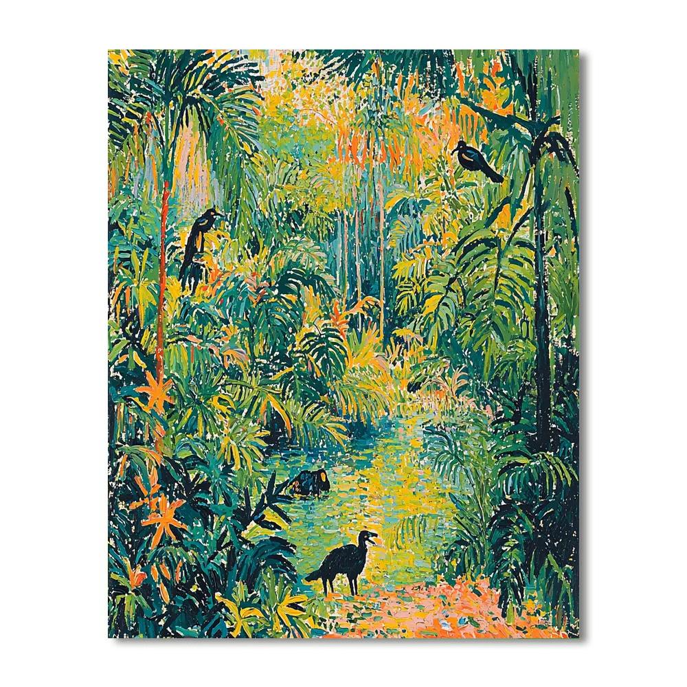 Henri Rousseau Inspired Vibrant Rainforest Melody  Paint By Numbers