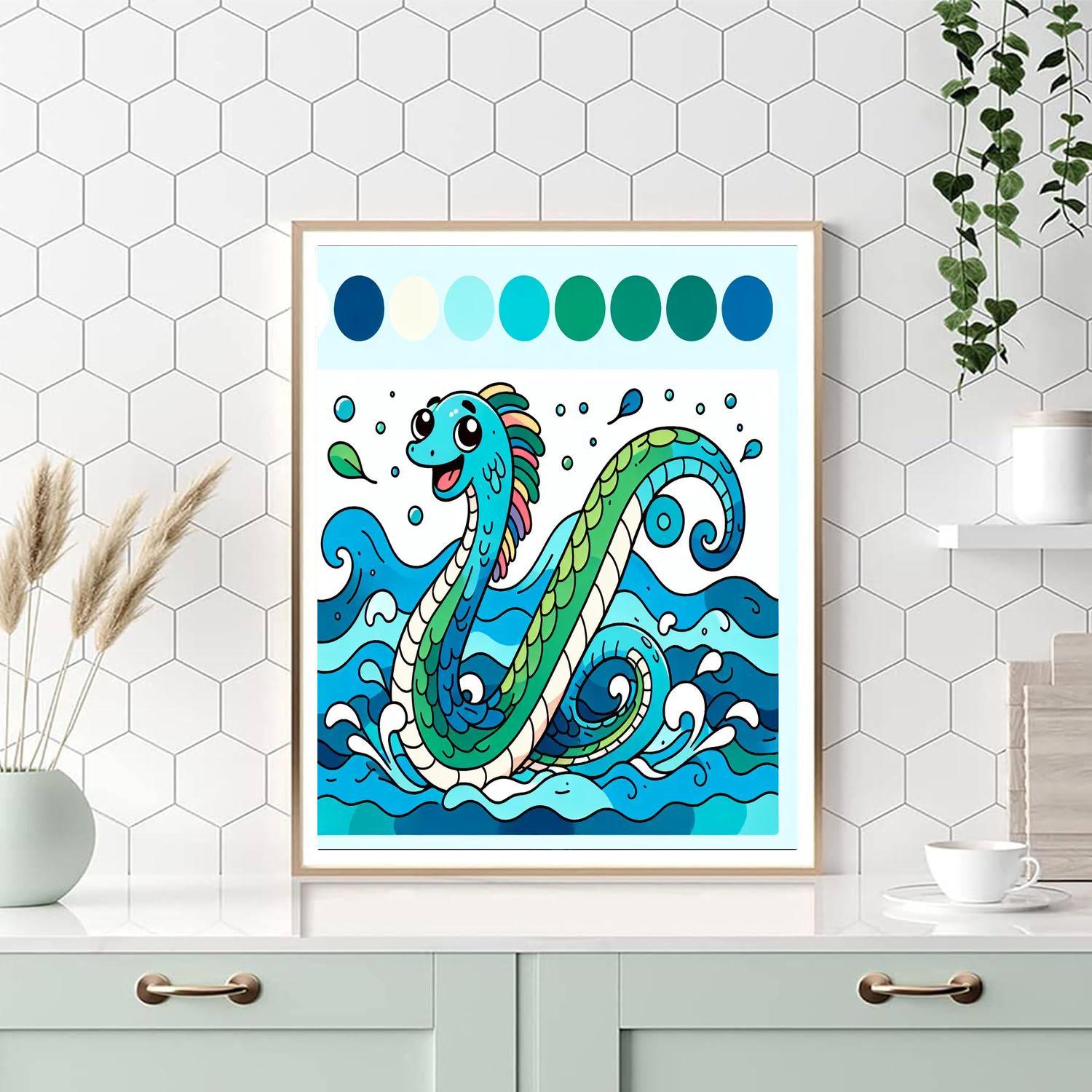 Mystical Sea Serpent Saga Painting By Numbers Kit