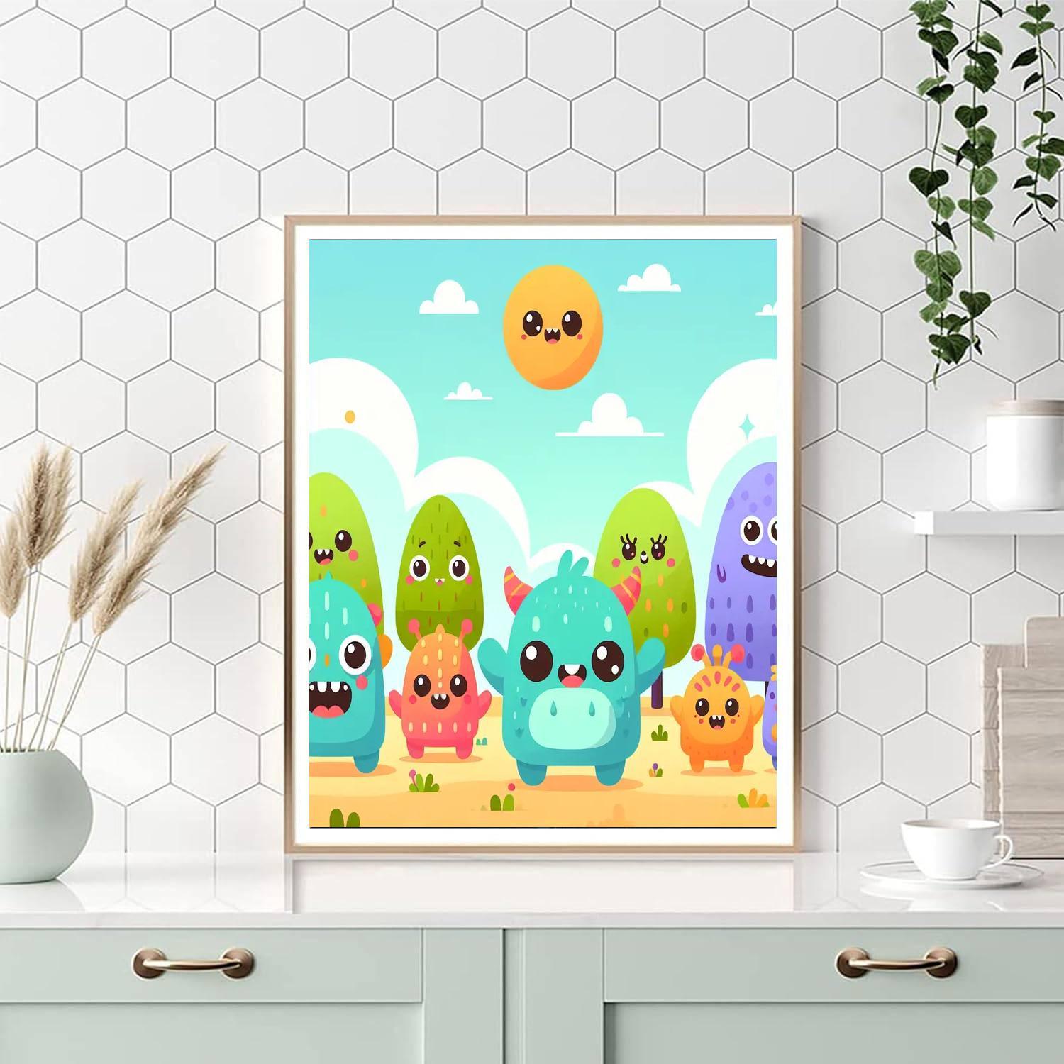 Cute Little Monsters Painting By Numbers Kit